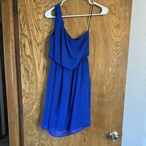 Elegant Blue One-Shoulder Dress